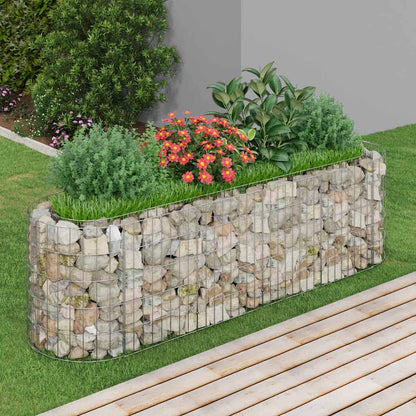 Gabion Raised Bed Galvanised Iron Depth 50 cm 190 cm 50 cm