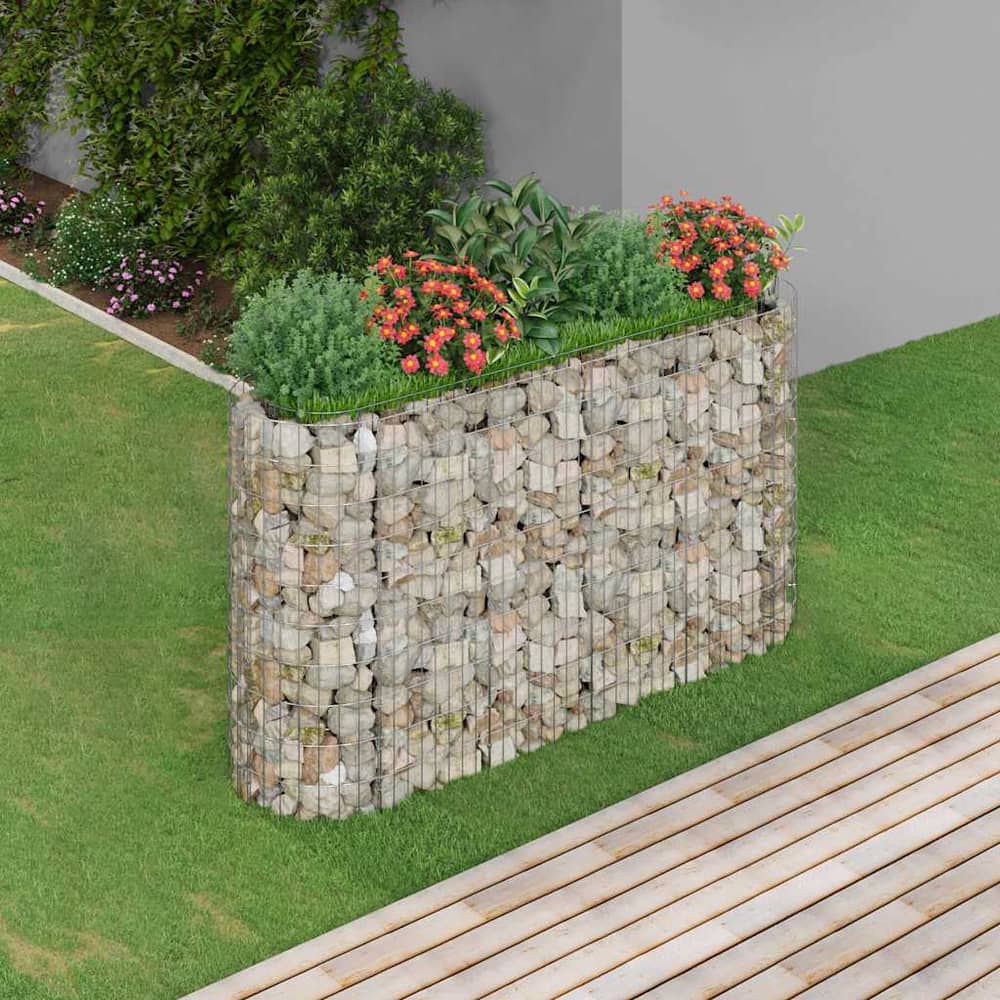 Gabion Raised Bed Galvanised Iron Depth 50 cm 190 cm 100 cm