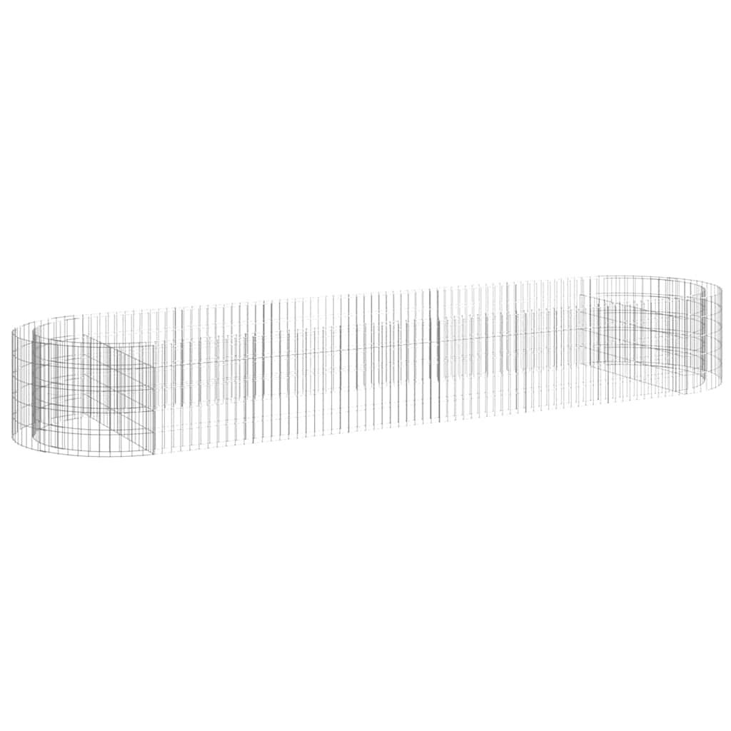 vidaXL Gabion Raised Bed Galvanised Iron 400x100x50 cm 2
