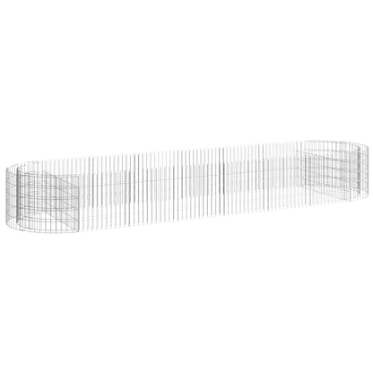 vidaXL Gabion Raised Bed Galvanised Iron 400x100x50 cm 2