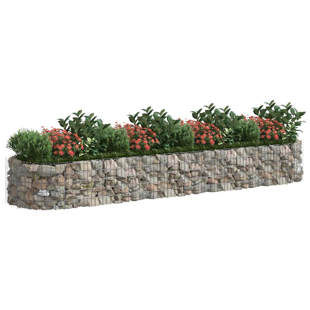vidaXL Gabion Raised Bed Galvanised Iron 400x100x50 cm 3
