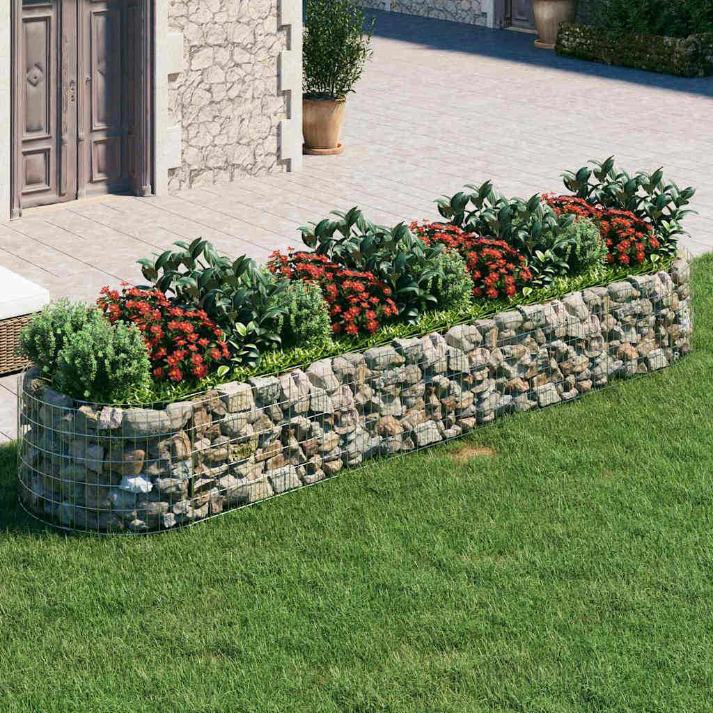 vidaXL Gabion Raised Bed Galvanised Iron 400x100x50 cm 1