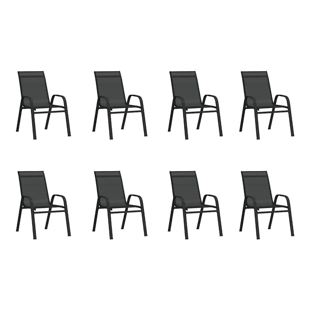 5 Piece Garden Dining Black 180 cm table length 8