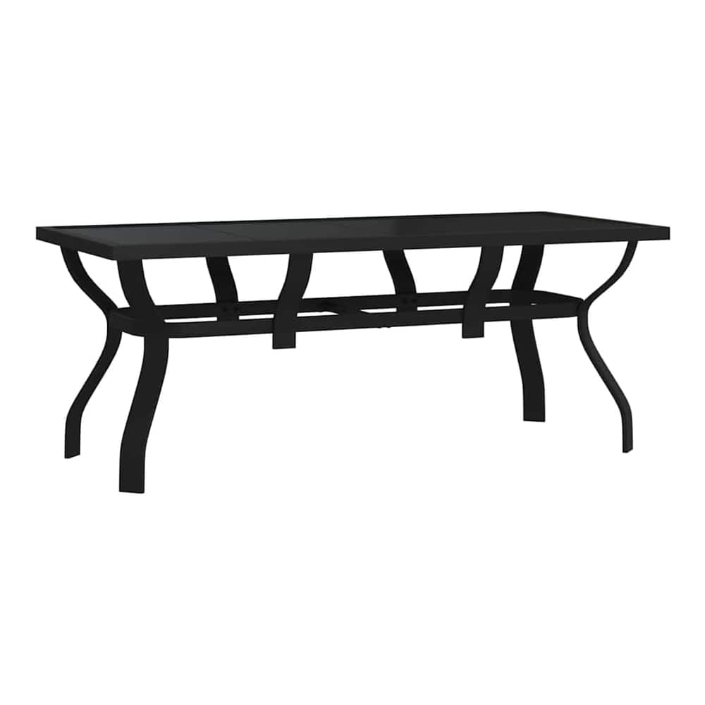 5 Piece Garden Dining Black 180 cm table length 8