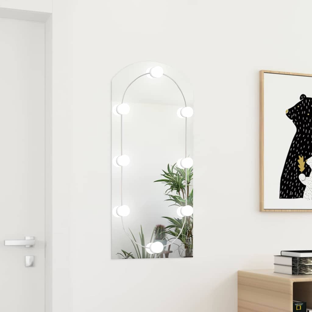 vidaXL Mirror With Led Light | Silver | Glass, Plastic | 90x45 cm 1