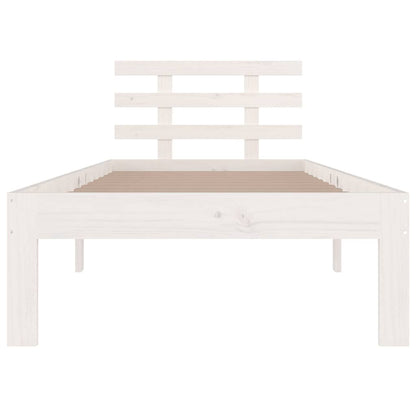 vidaXL Bed Frame without Mattress White Solid Wood 100x200 cm 4