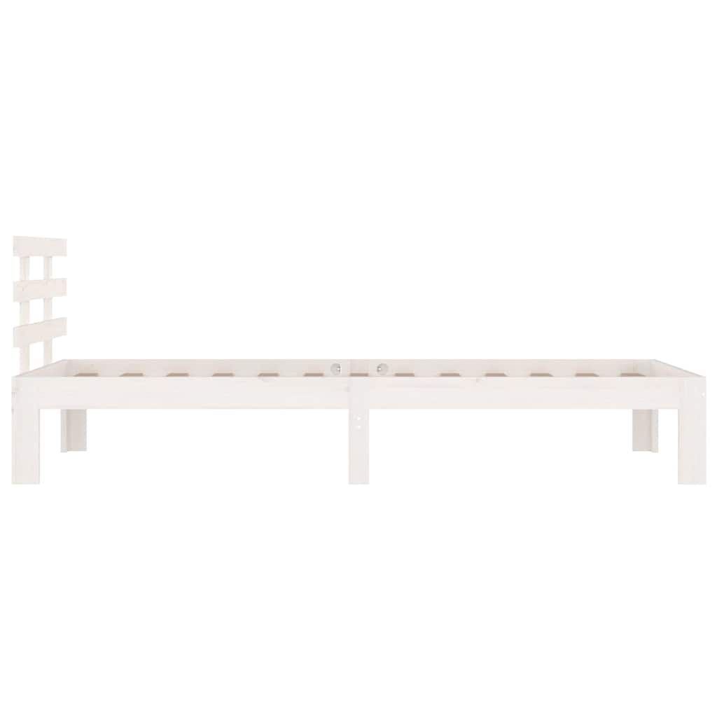 vidaXL Bed Frame without Mattress White Solid Wood 100x200 cm 5
