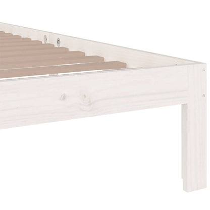 vidaXL Bed Frame without Mattress White Solid Wood 100x200 cm 6