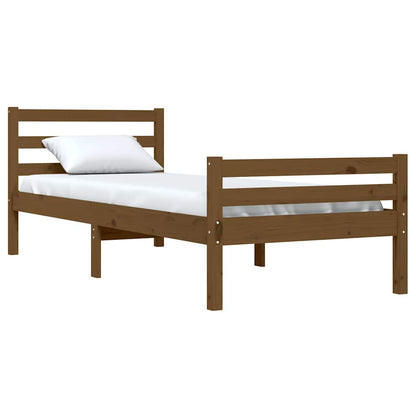 vidaXL Bed Frame | Honey brown | Solid pine wood, Plywood | Small Single 3