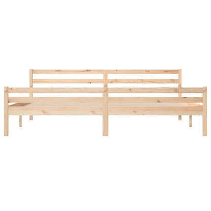 vidaXL Bed Frame | Natural wood | Solid pine wood | 200x200 cm | Bed Frame 5