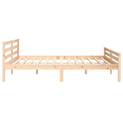 vidaXL Bed Frame | Natural wood | Solid pine wood | 200x200 cm | Bed Frame 6