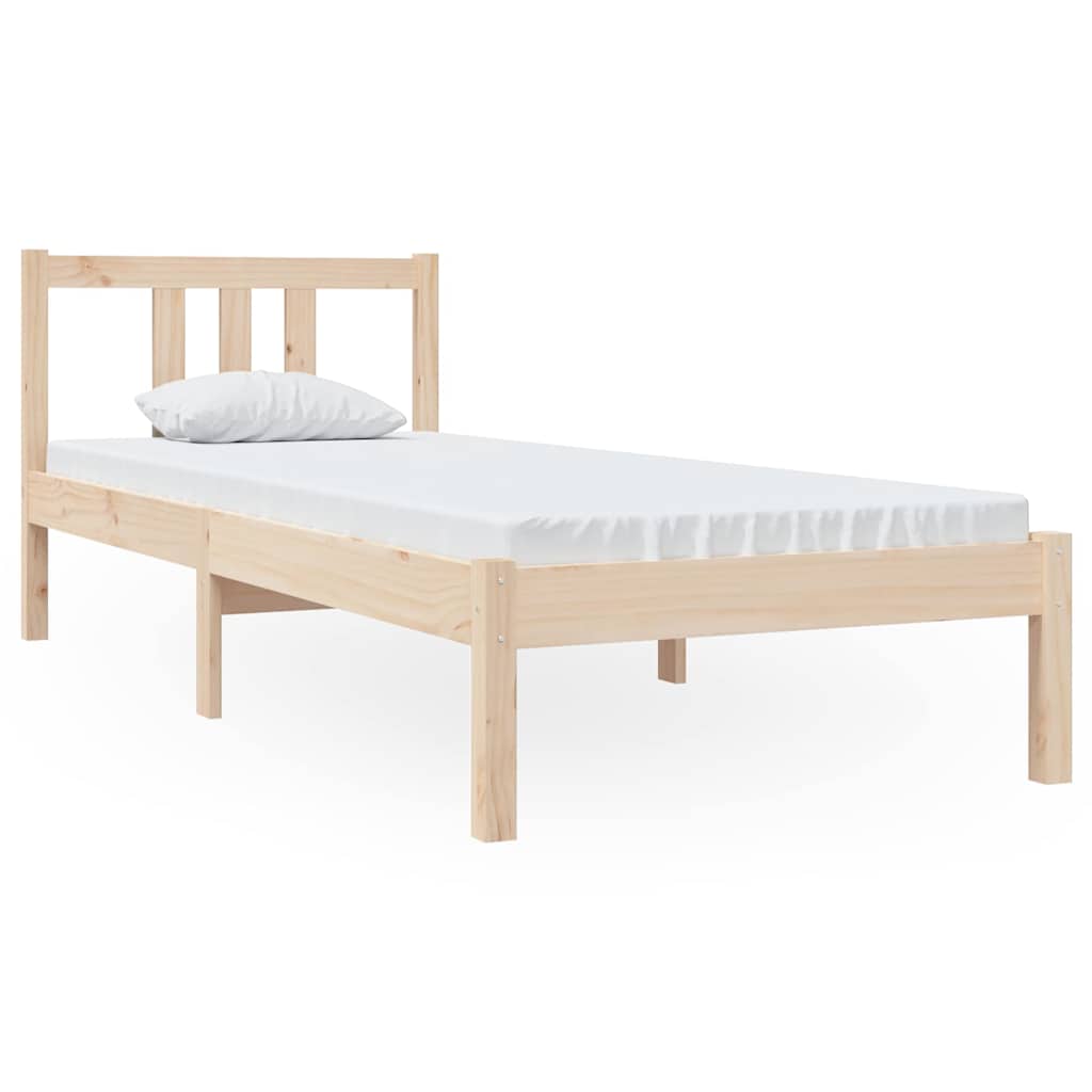 vidaXL Bed Frame without Mattress Solid Wood 75x190 cm Small Single 2