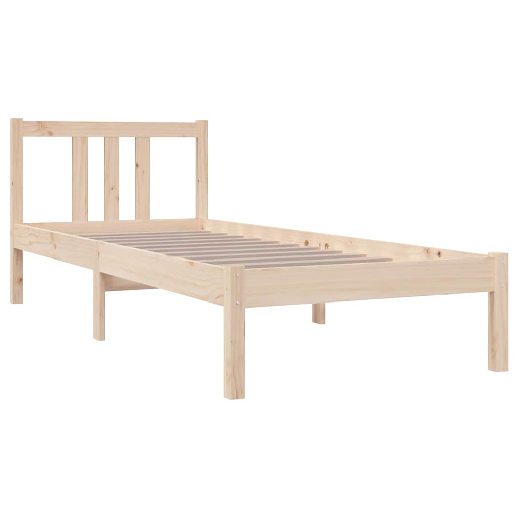 vidaXL Bed Frame without Mattress Solid Wood 75x190 cm Small Single 3