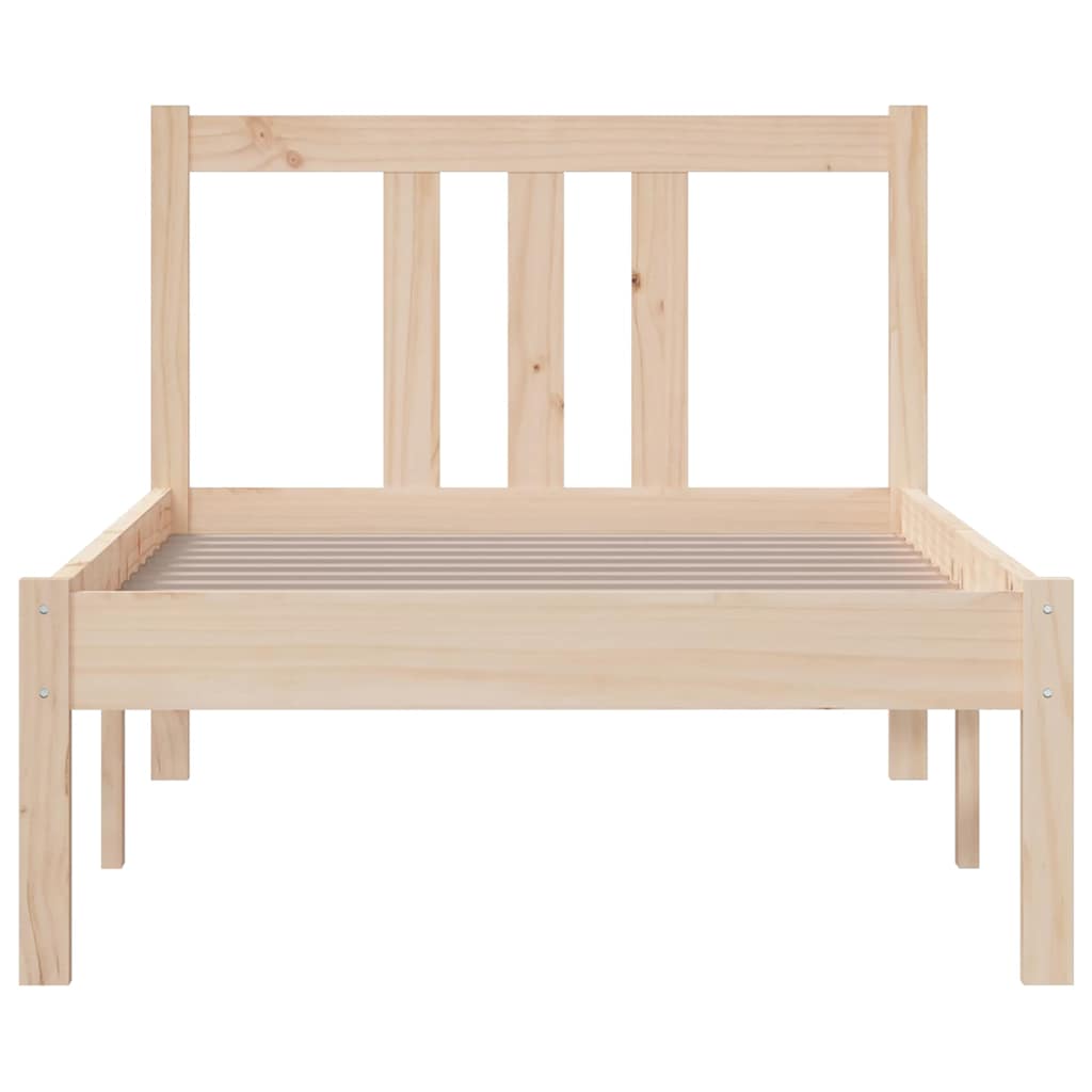 vidaXL Bed Frame without Mattress Solid Wood 75x190 cm Small Single 4
