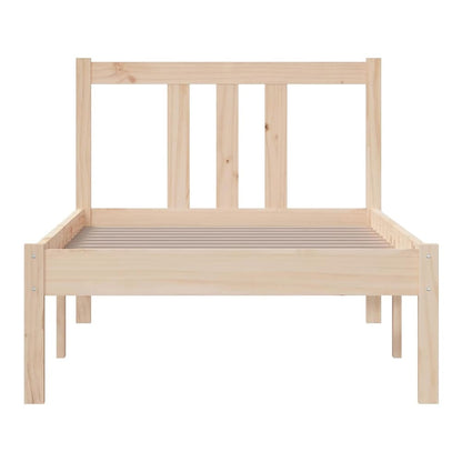 Bed Frame without Mattress Solid Wood Double Length 190 cm Natural 75 cm