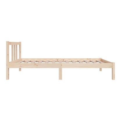 Bed Frame without Mattress Solid Wood Double Length 190 cm Natural 75 cm