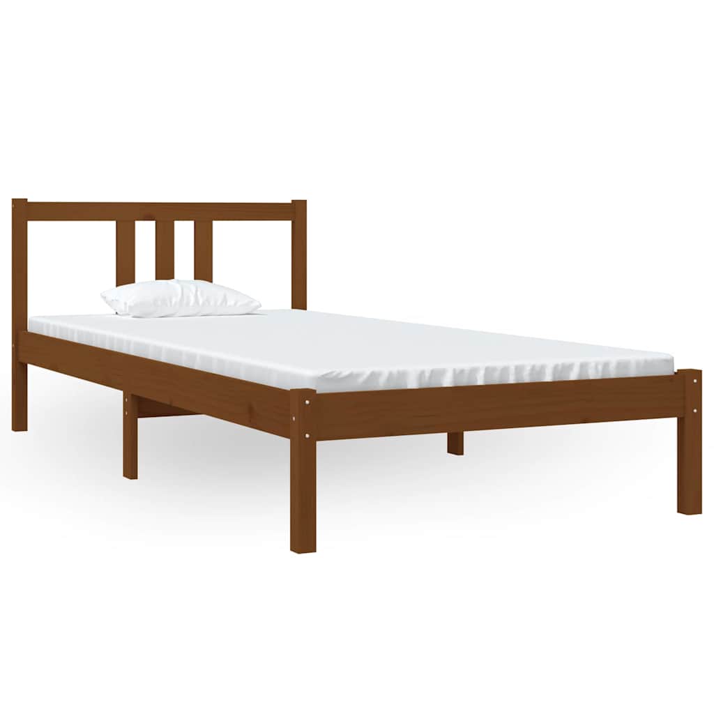 vidaXL Bed Frame | Honey Brown | Solid pinewood, Plywood | Single 2