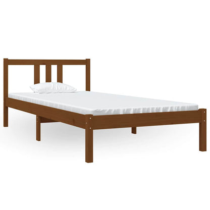 vidaXL Bed Frame | Honey Brown | Solid pinewood, Plywood | Single 2
