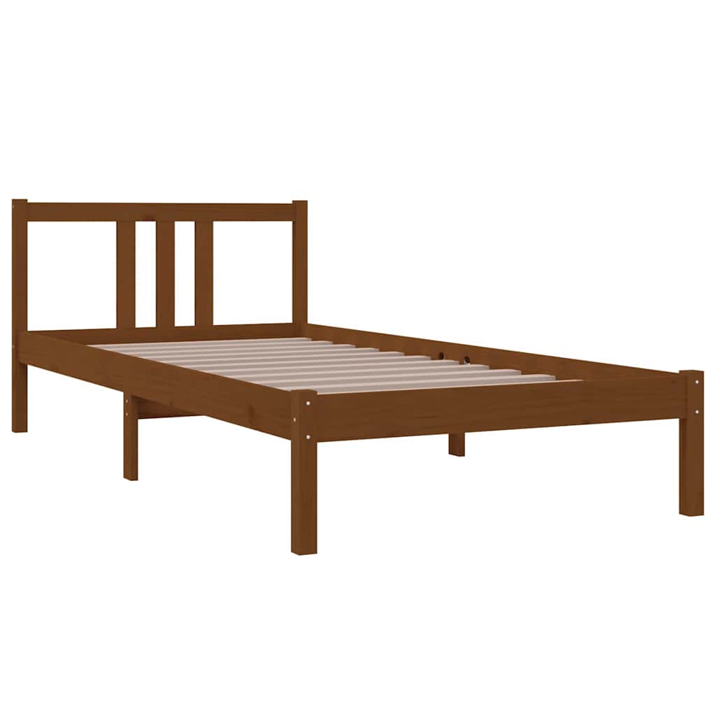 vidaXL Bed Frame | Honey Brown | Solid pinewood, Plywood | Single 3
