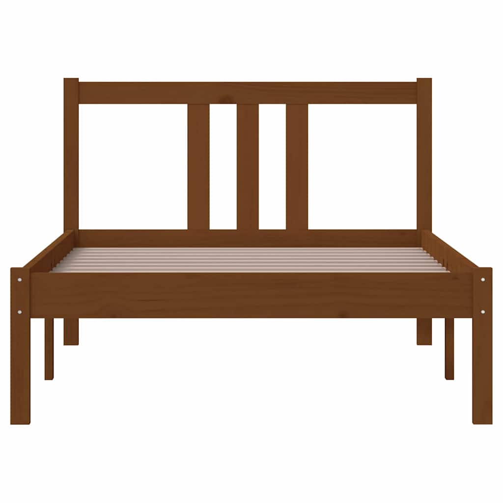 vidaXL Bed Frame | Honey Brown | Solid pinewood, Plywood | Single 4