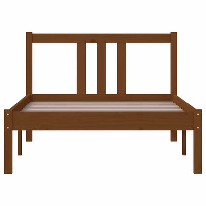 vidaXL Bed Frame | Honey Brown | Solid pinewood, Plywood | Single 4