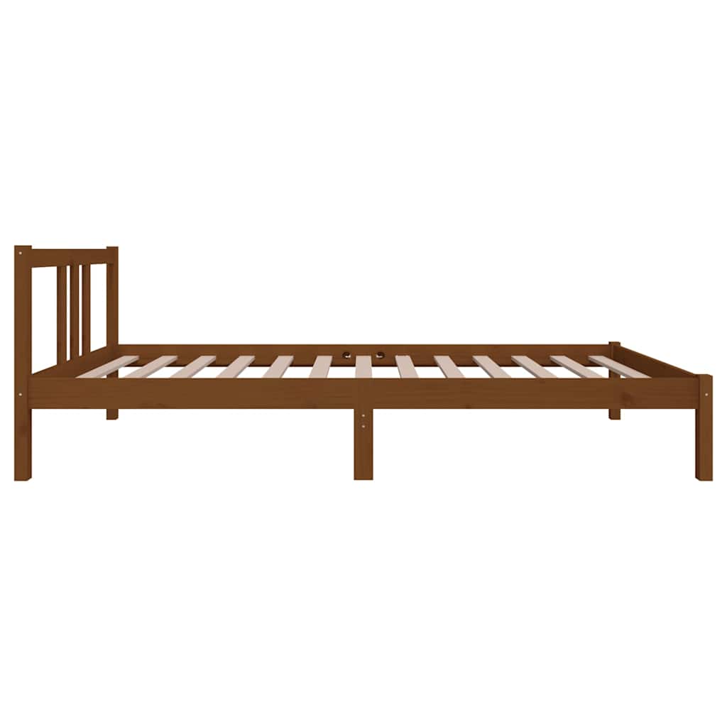 vidaXL Bed Frame | Honey Brown | Solid pinewood, Plywood | Single 5