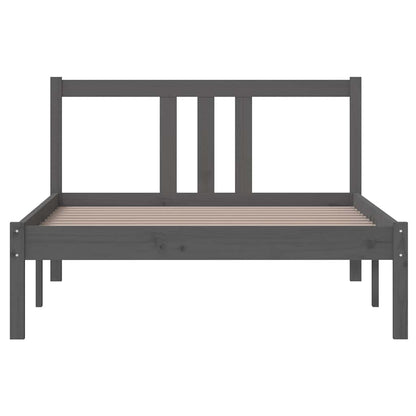 vidaXL Bed Frame without Mattress Grey Solid Wood 100x200 cm 4