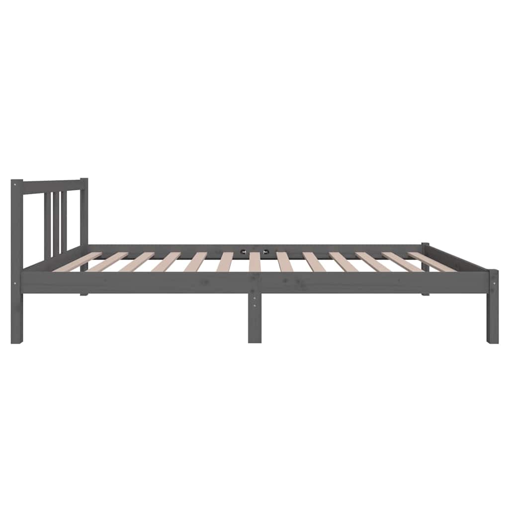 vidaXL Bed Frame without Mattress Grey Solid Wood 100x200 cm 5