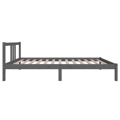 vidaXL Bed Frame without Mattress Grey Solid Wood 100x200 cm 5