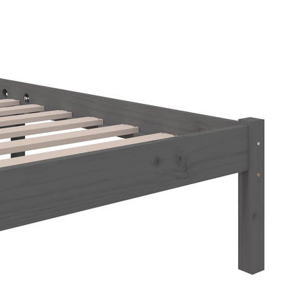 vidaXL Bed Frame without Mattress Grey Solid Wood 100x200 cm 6