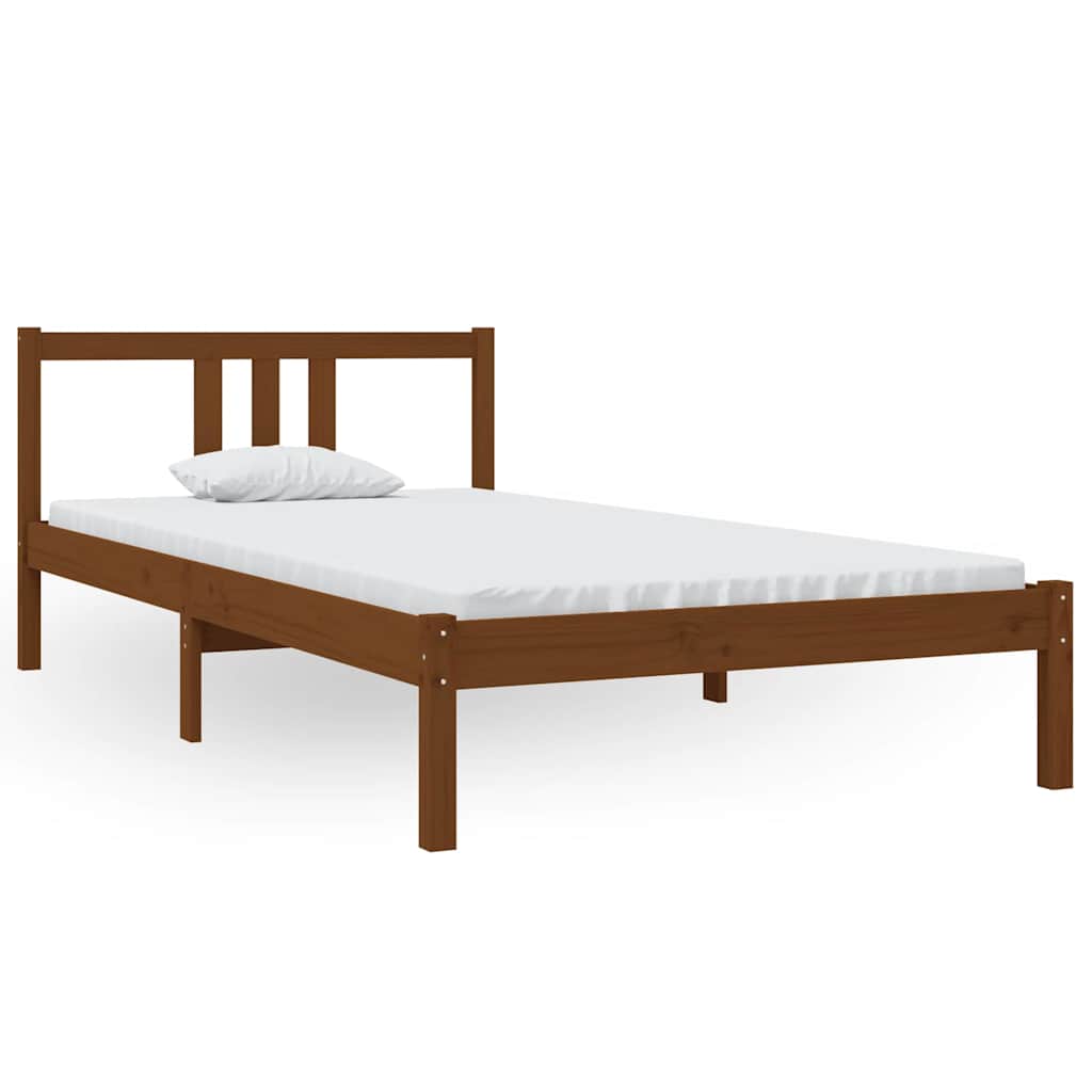 vidaXL Bed Frame without Mattress Honey Brown Solid Wood 100x200 cm 2