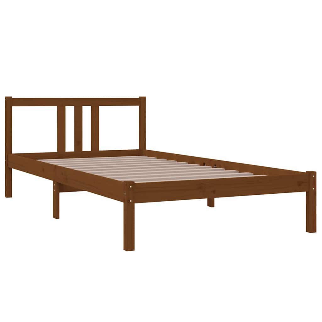 vidaXL Bed Frame without Mattress Honey Brown Solid Wood 100x200 cm 3