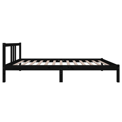 vidaXL Bed Frame without Mattress Black Solid Wood 100x200 cm 5