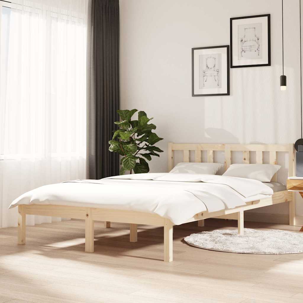 vidaXL Bed Frame without Mattress Solid Wood Length 200 cm