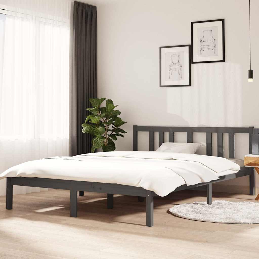vidaXL Bed Frame without Mattress Solid Wood Length 200 cm