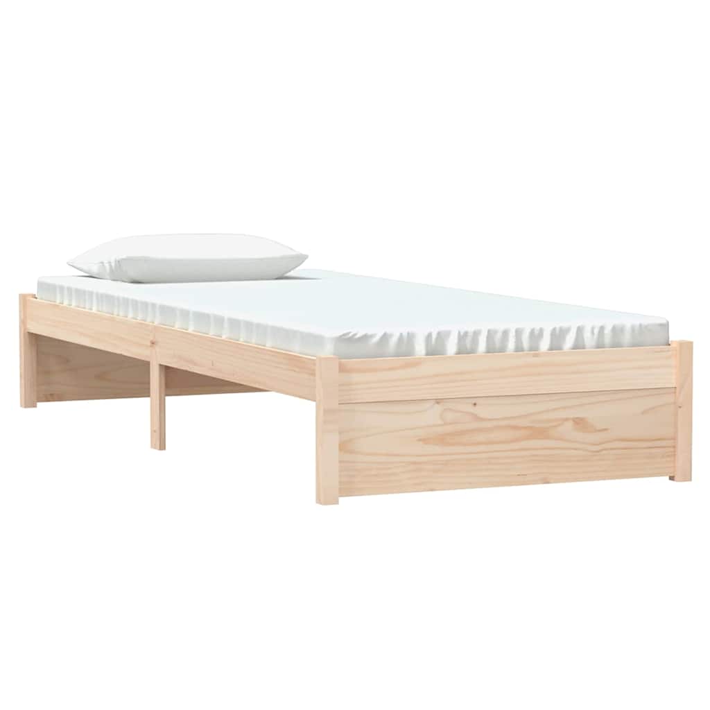 vidaXL Bed Frame without Mattress Solid Wood 75x190 cm Small Single 3