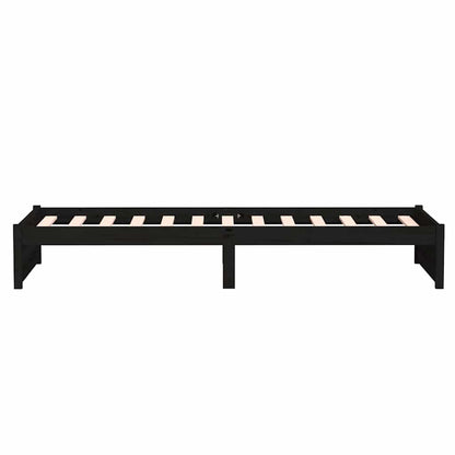 vidaXL Bed Frame without Mattress Black Solid Wood 75x190 cm 6