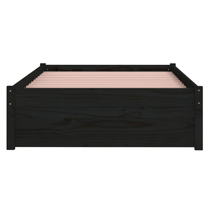 vidaXL Bed Frame without Mattress Black Solid Wood 90x190 cm Single 5