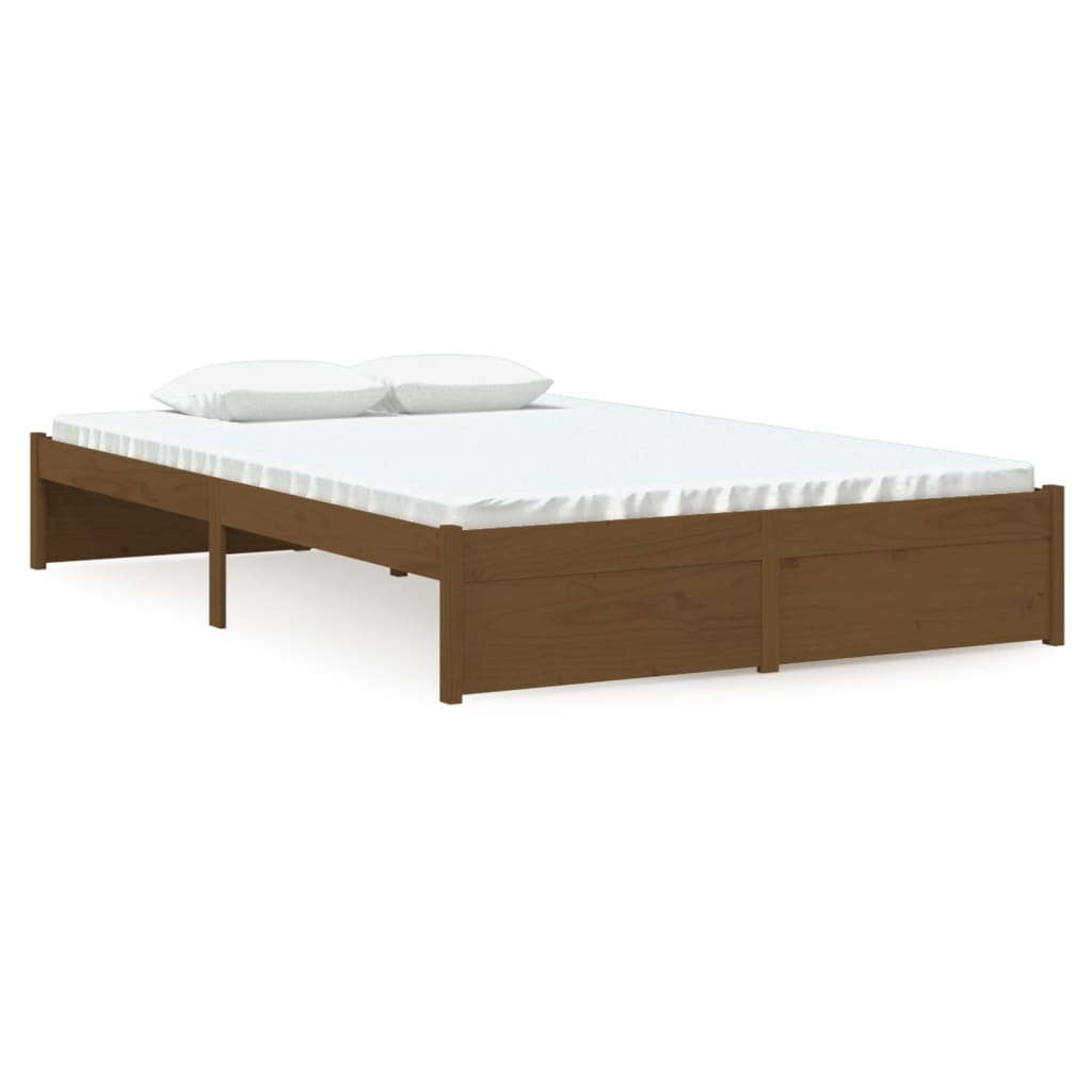 vidaXL Bed Frame without Mattress Honey Brown Solid Wood 120x190 cm 2