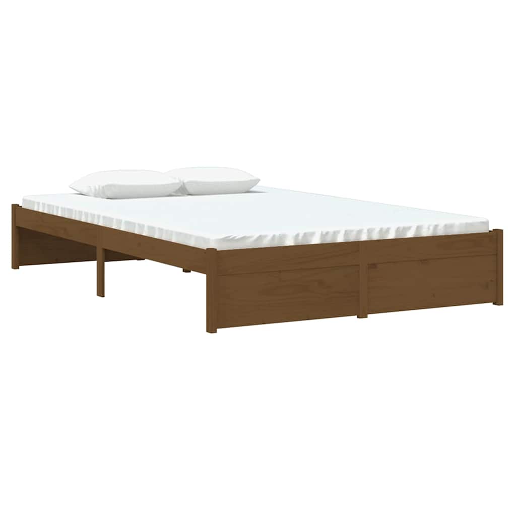 vidaXL Bed Frame without Mattress Honey Brown Solid Wood 120x190 cm 3