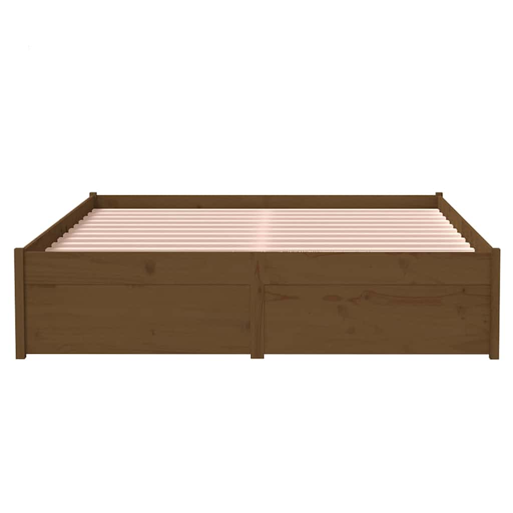 vidaXL Bed Frame without Mattress Honey Brown Solid Wood 120x190 cm 5