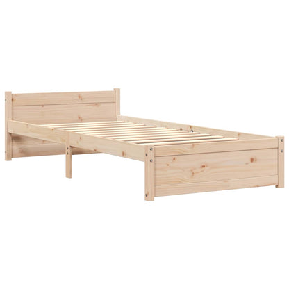 vidaXL Bed Frame without Mattress Solid Wood 75x190 cm Small Single 3