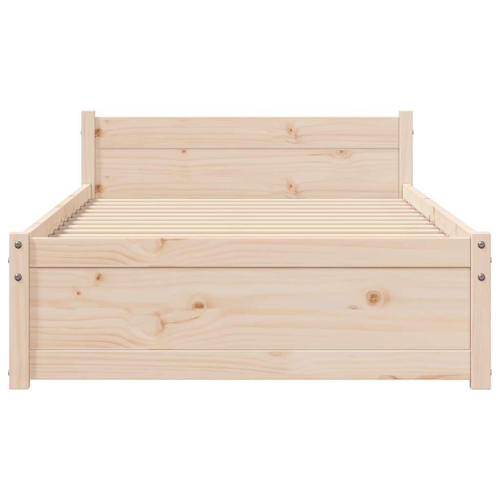 vidaXL Bed Frame without Mattress Solid Wood 75x190 cm Small Single 4