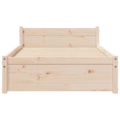 vidaXL Bed Frame without Mattress Solid Wood 75x190 cm Small Single 4