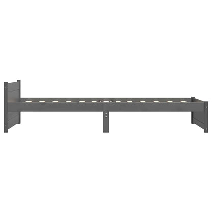 vidaXL Bed Frame without Mattress Grey Solid Wood 75x190 cm Small Single 5