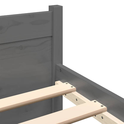 vidaXL Bed Frame without Mattress Grey Solid Wood 75x190 cm Small Single 6