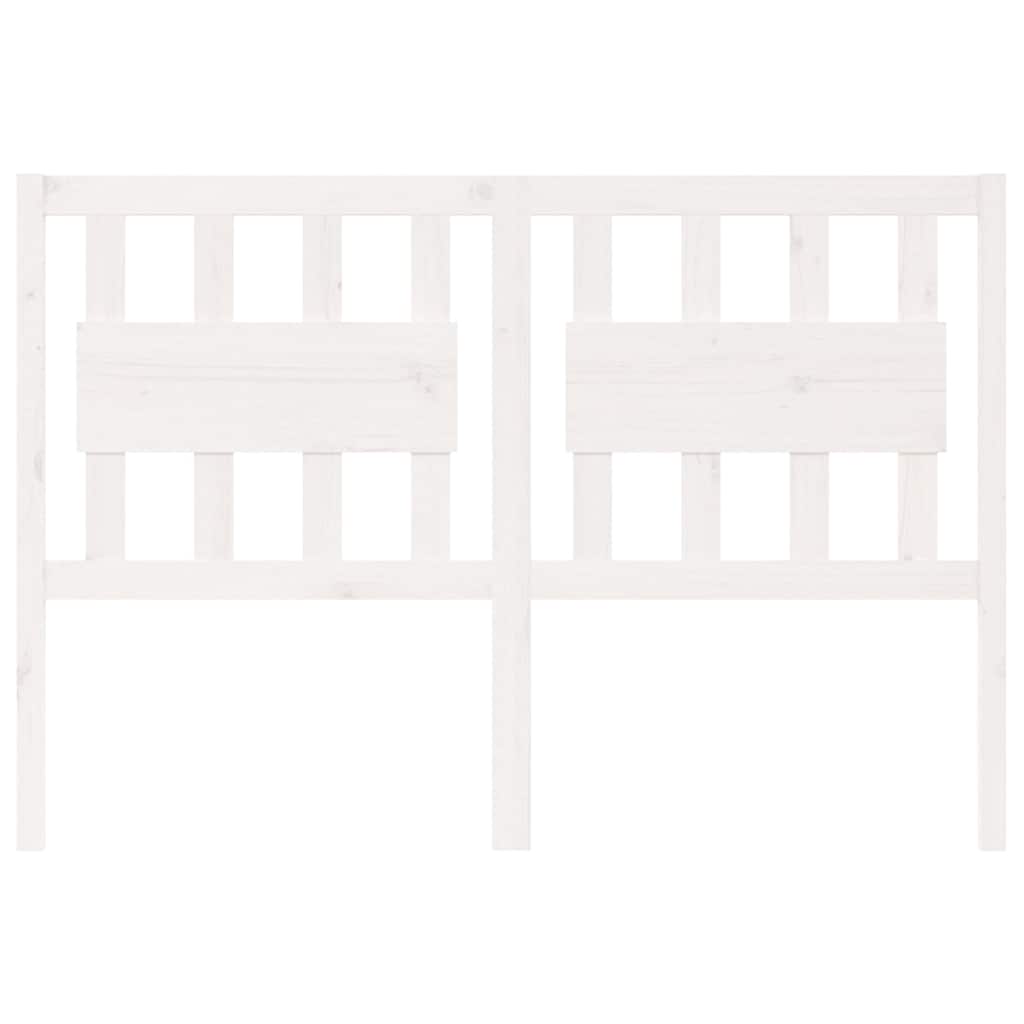 vidaXL Bed Headboard White 140.5x4x100 cm Solid Wood Pine 3