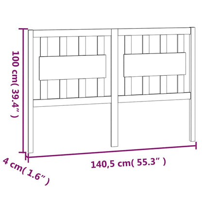 vidaXL Bed Headboard White 140.5x4x100 cm Solid Wood Pine 6