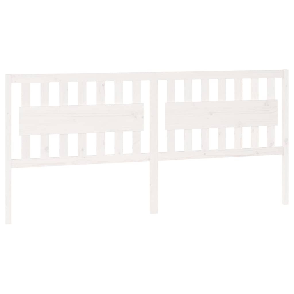 vidaXL Bed Headboard | White | Solid pine wood | 205.5 cm wide 2