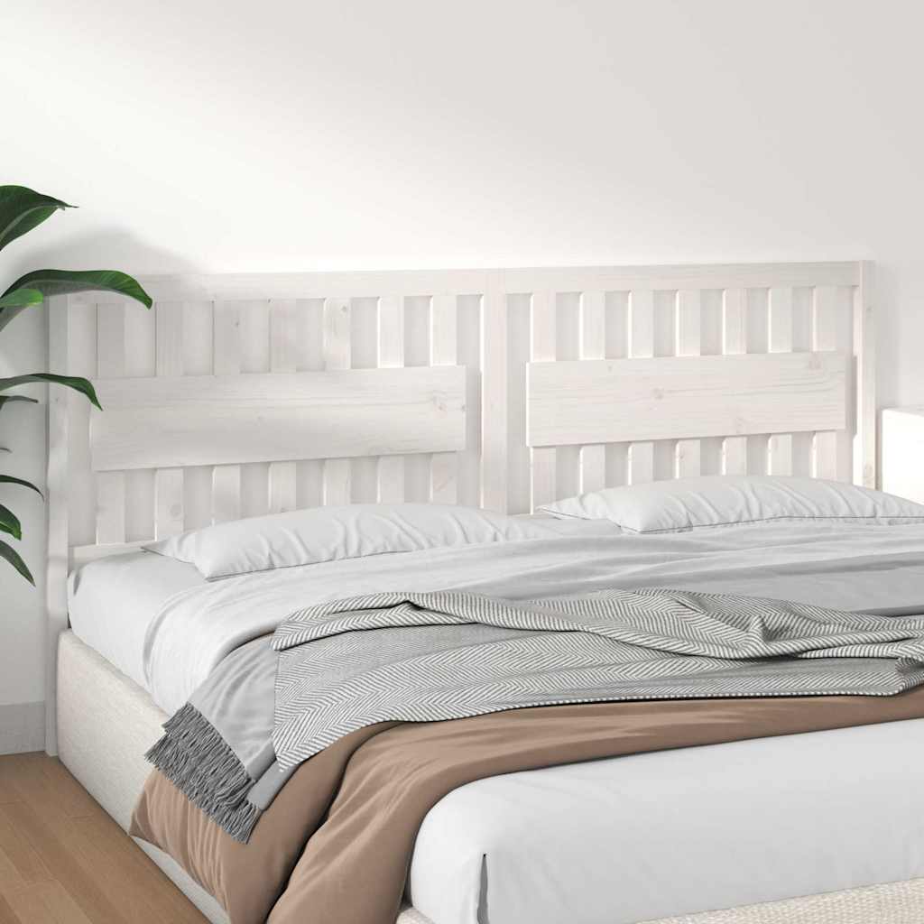 vidaXL Bed Headboard | White | Solid pine wood | 205.5 cm wide 4